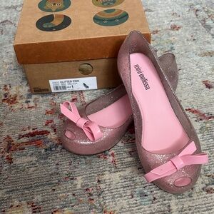 Mini Melissa Glittery Pink Dress Shoes